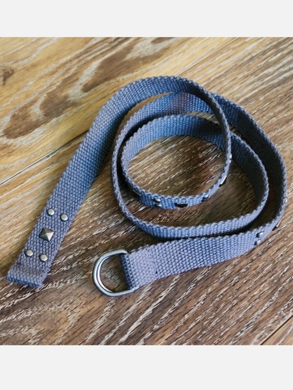 NWOT Gray Studded Canvas Polyester Belt size 2